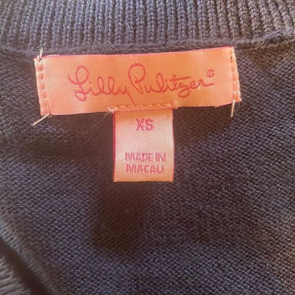 Lilly Pulitzer Argyle Plaid V Neck Sweater - Picture 5 of 9